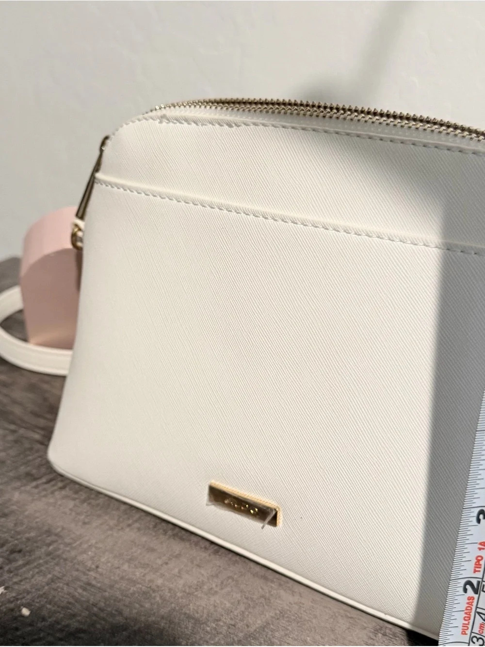 Aldo Cream White Crossbody Bag with Gold Hardware